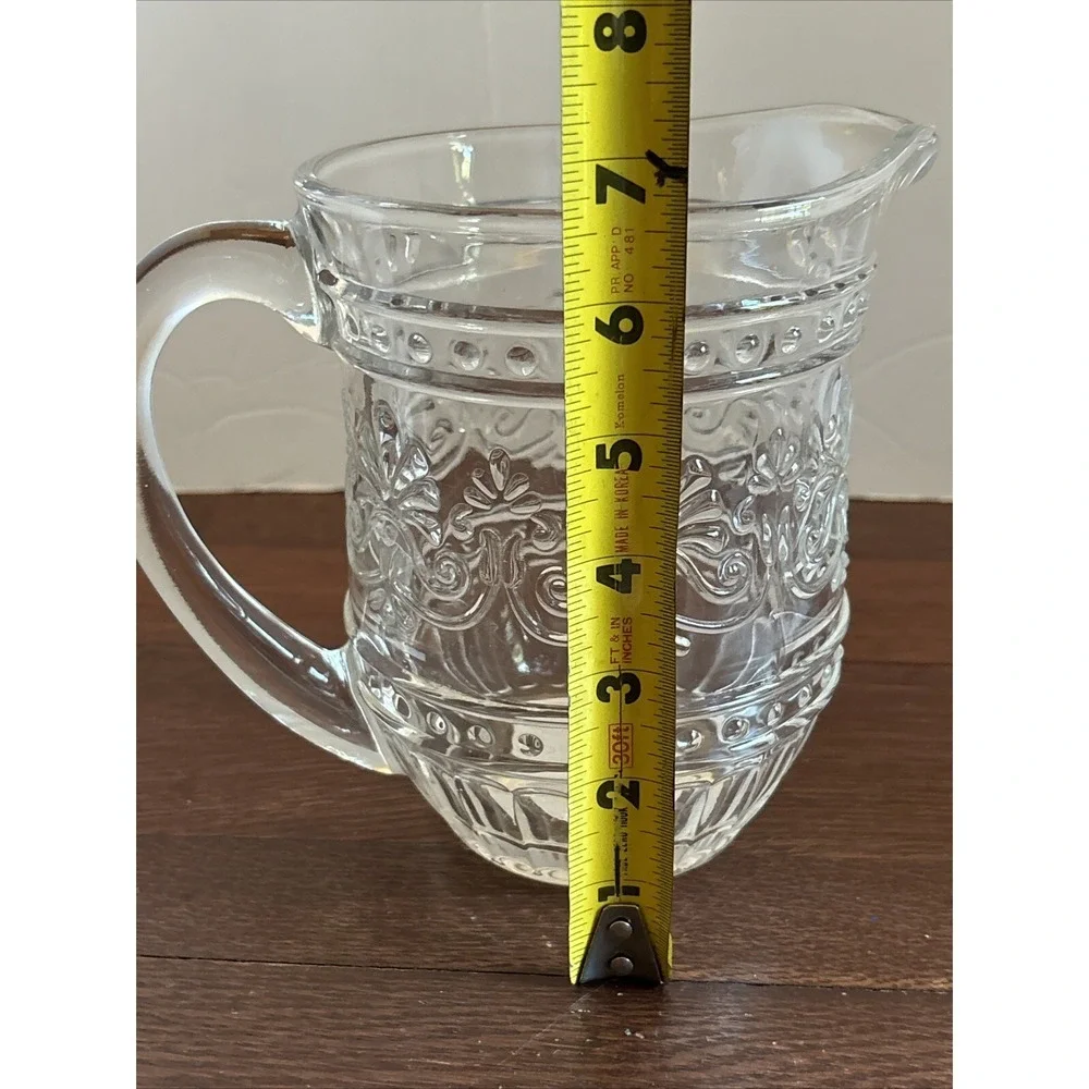 The Pioneer Woman Cassie Clear Embossed Pitcher 44 oz Special Edition